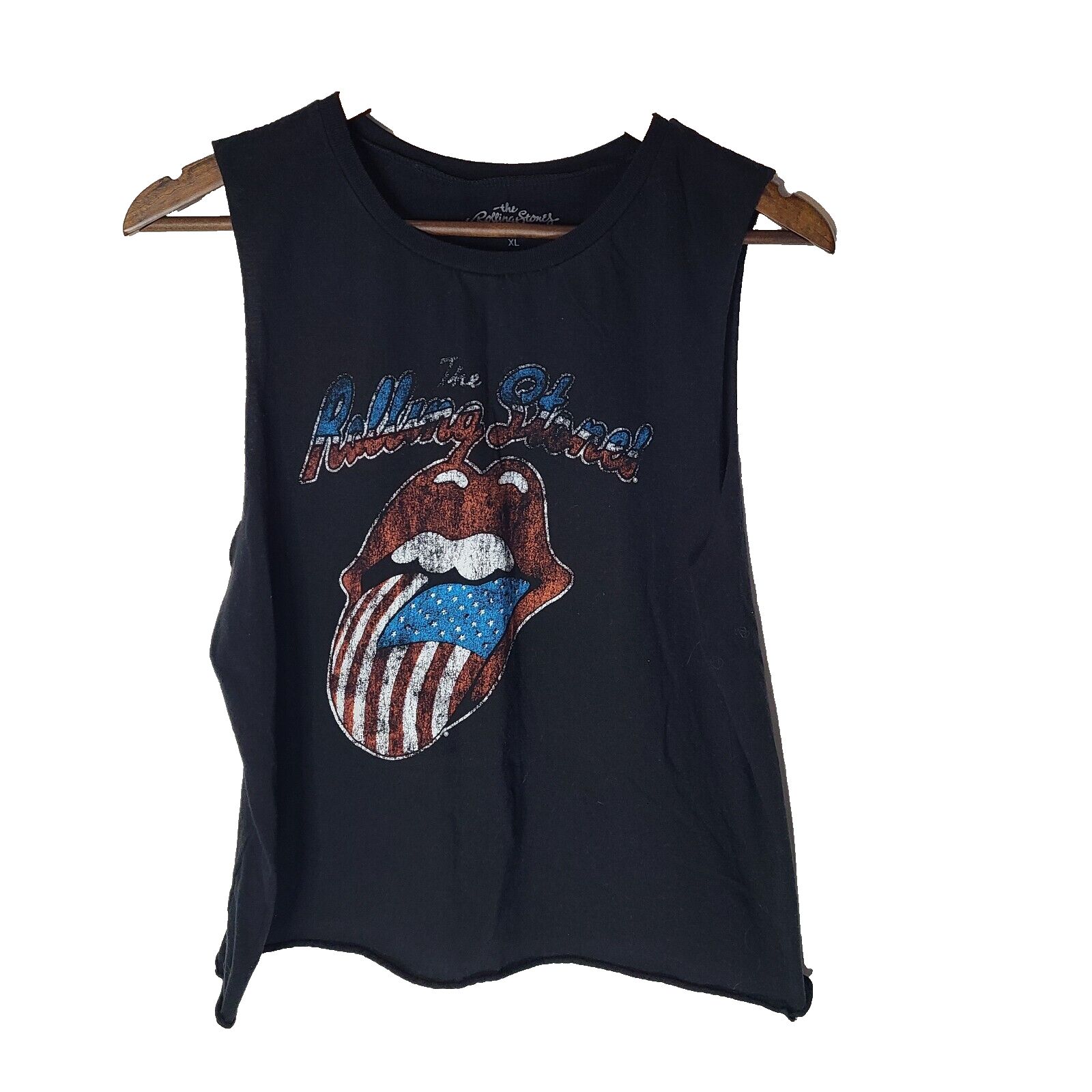 The Rolling Stones Cropped Muscle Tank Womens Large